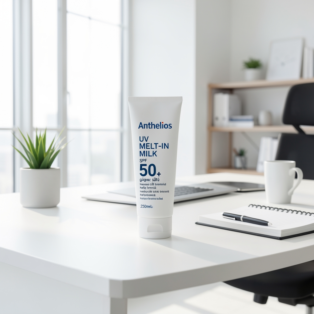 La Roche-Posay Anthelios UV Melt-in Milk SPF 50+ güneş sütü beyaz 250ml tüp ambalaj, hassas cilt için hafif formül