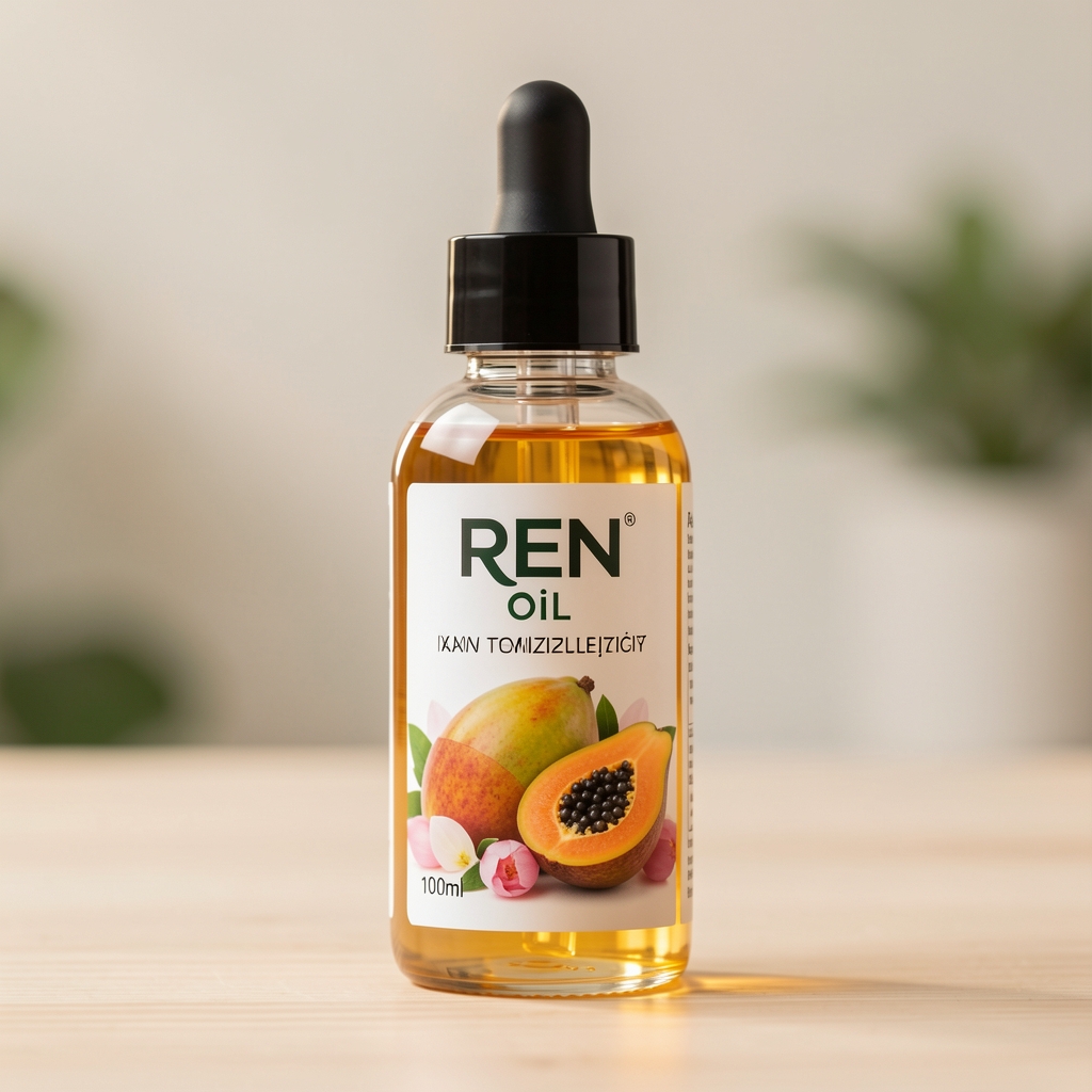 REN Clean Skincare Perfect Canvas Clean Jelly Oil temizleyici cam şişe 100ml, çift faz organik gül ve papaya enzim içerikli